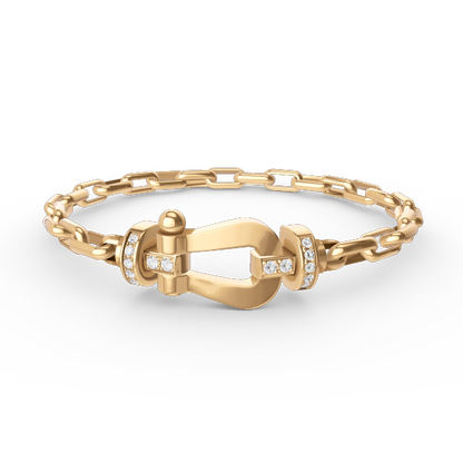 [Royal Jewelry]FORCE LARGE HORSESHOE CLASP  METAL BRACELET