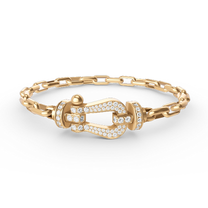 [Royal Jewelry]FORCE LARGE HORSESHOE CLASP  METAL BRACELET