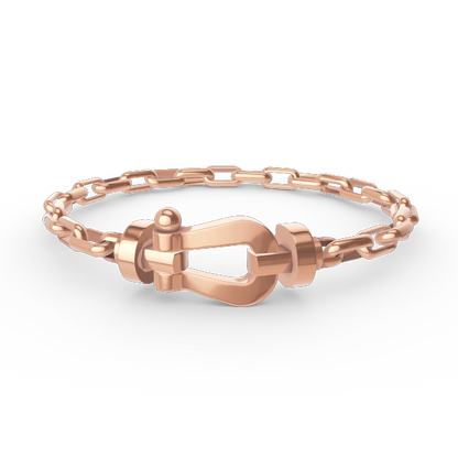 [Royal Jewelry]FORCE LARGE HORSESHOE CLASP  METAL BRACELET