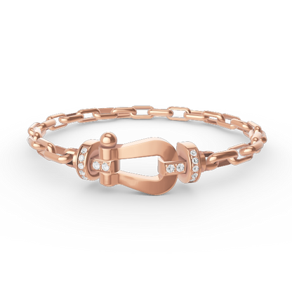 [Royal Jewelry]FORCE LARGE HORSESHOE CLASP  METAL BRACELET