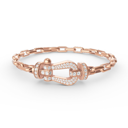 [Royal Jewelry]FORCE LARGE HORSESHOE CLASP  METAL BRACELET