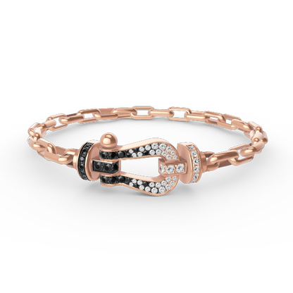 [Royal Jewelry]FORCE LARGE HORSESHOE CLASP  METAL BRACELET