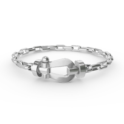 [Royal Jewelry]FORCE LARGE HORSESHOE CLASP  METAL BRACELET