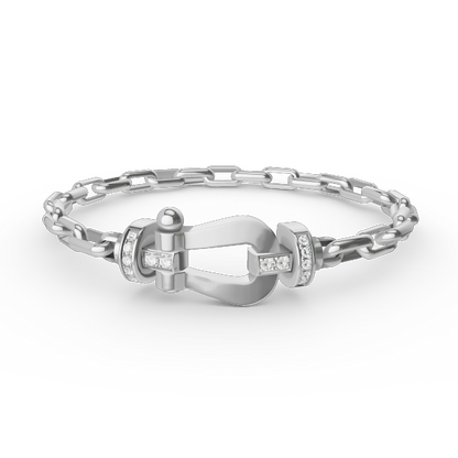 [Royal Jewelry]FORCE LARGE HORSESHOE CLASP  METAL BRACELET