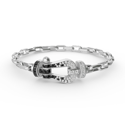 [Royal Jewelry]FORCE LARGE HORSESHOE CLASP  METAL BRACELET
