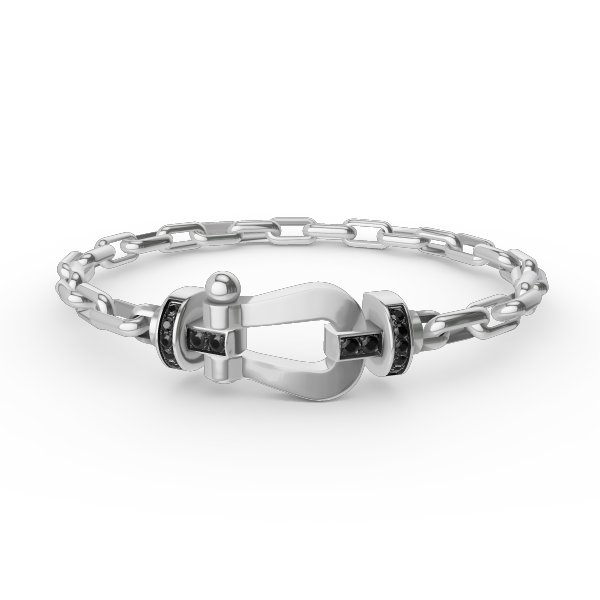 [Royal Jewelry]FORCE LARGE HORSESHOE CLASP  METAL BRACELET