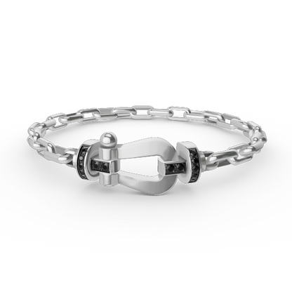 [Royal Jewelry]FORCE LARGE HORSESHOE CLASP  METAL BRACELET