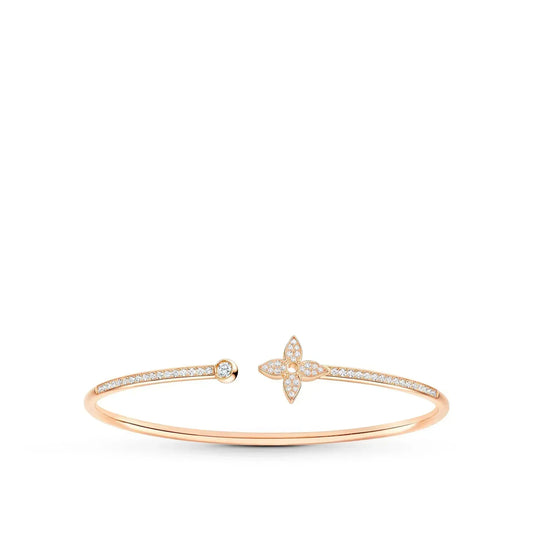 [Royal Jewelry]IDYLLE PINK GOLD OPEN BRACELET DIAMOND PAVED