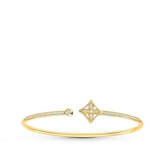 [Royal Jewelry]IDYLLE GOLD OPEN BRACELET DIAMOND PAVED