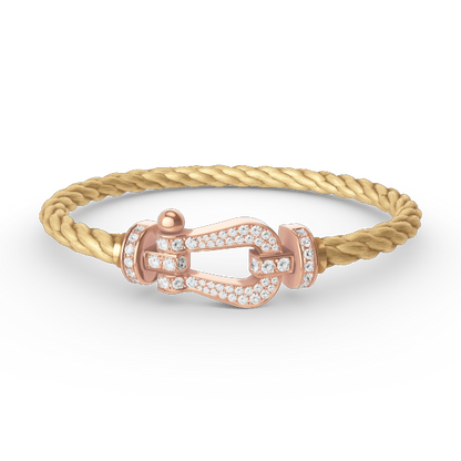 [Royal Jewelry]FORCE LARGE HORSESHOE FULL DIAMOND BRACELET ROSE GOLD