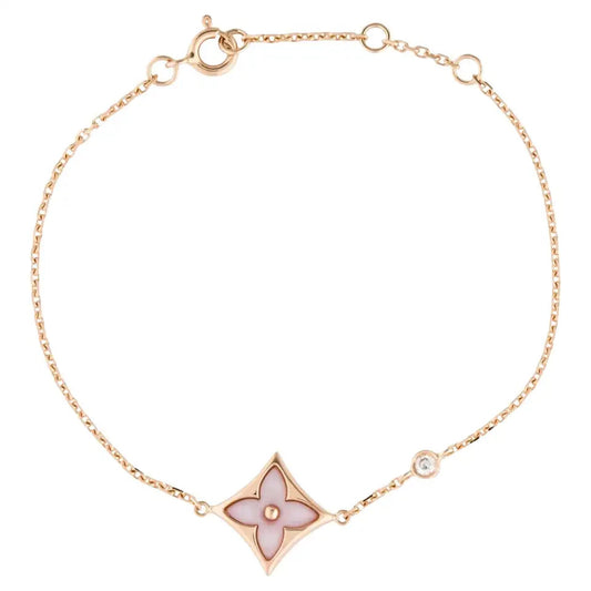 [Royal Jewelry]STAR 1 DIAMOND PINK GOLD BRACELET