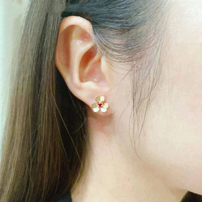 [Royal Jewelry]FRIVOLE  FLOWER PINK EARRINGS