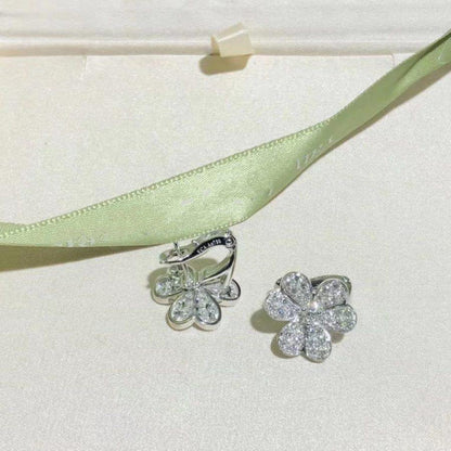 [Royal Jewelry]FRIVOLE SILVER FLOWER DIAMOND EARRINGS