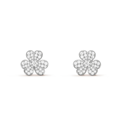 [Royal Jewelry]FRIVOLE SILVER FLOWER DIAMOND EARRINGS