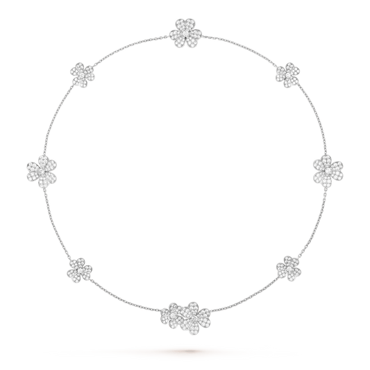 [Royal Jewelry]FRIVOLE SILVER 9 FLOWERS NECKLACE