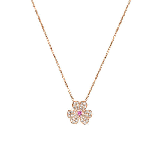 [Royal Jewelry]FRIVOLE ROSE GOLD FLOWER DIAMOND NECKLACE