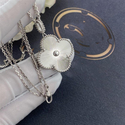 [Royal Jewelry]CLOVER 25MM SILVER BIG CLOVER NECKLACE