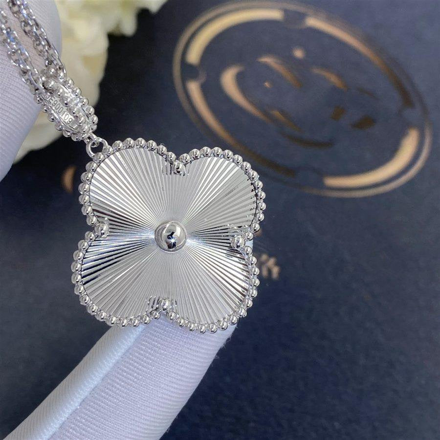 [Royal Jewelry]CLOVER 25MM SILVER BIG CLOVER NECKLACE