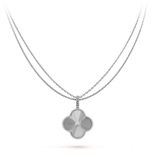 [Royal Jewelry]CLOVER 25MM SILVER BIG CLOVER NECKLACE