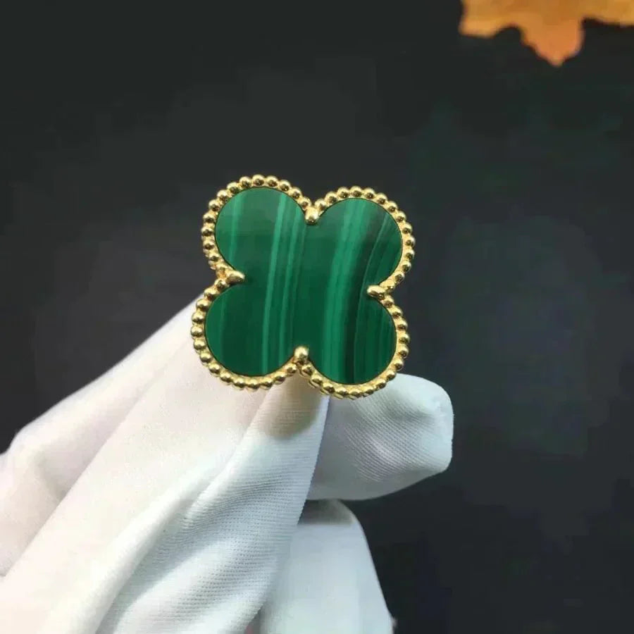 [Royal Jewelry]BAGUE TRÈFLE MALACHITE