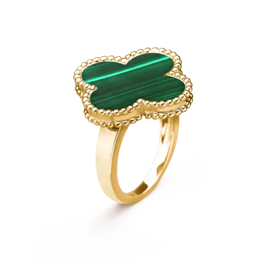 [Royal Jewelry]CLOVER MALACHITE RING