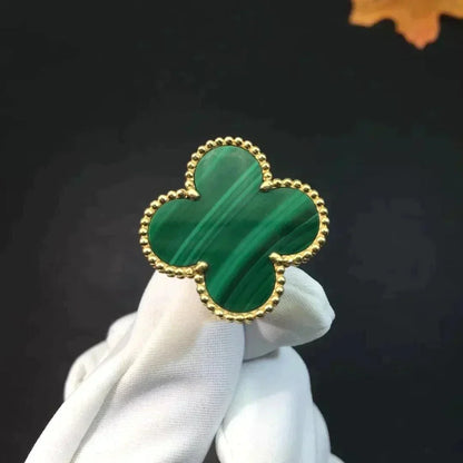 [Royal Jewelry]BAGUE TRÈFLE MALACHITE