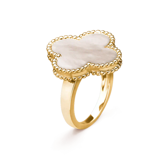 [Royal Jewelry]CLOVER WHITE MOP RING