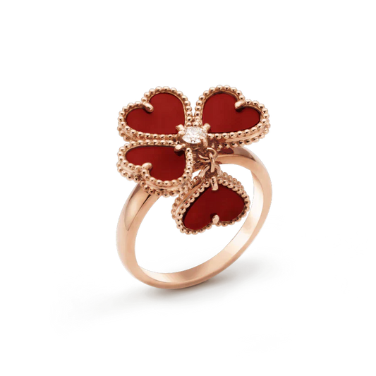 [Royal Jewelry]SWEET CLOVER CARNELIAN RING