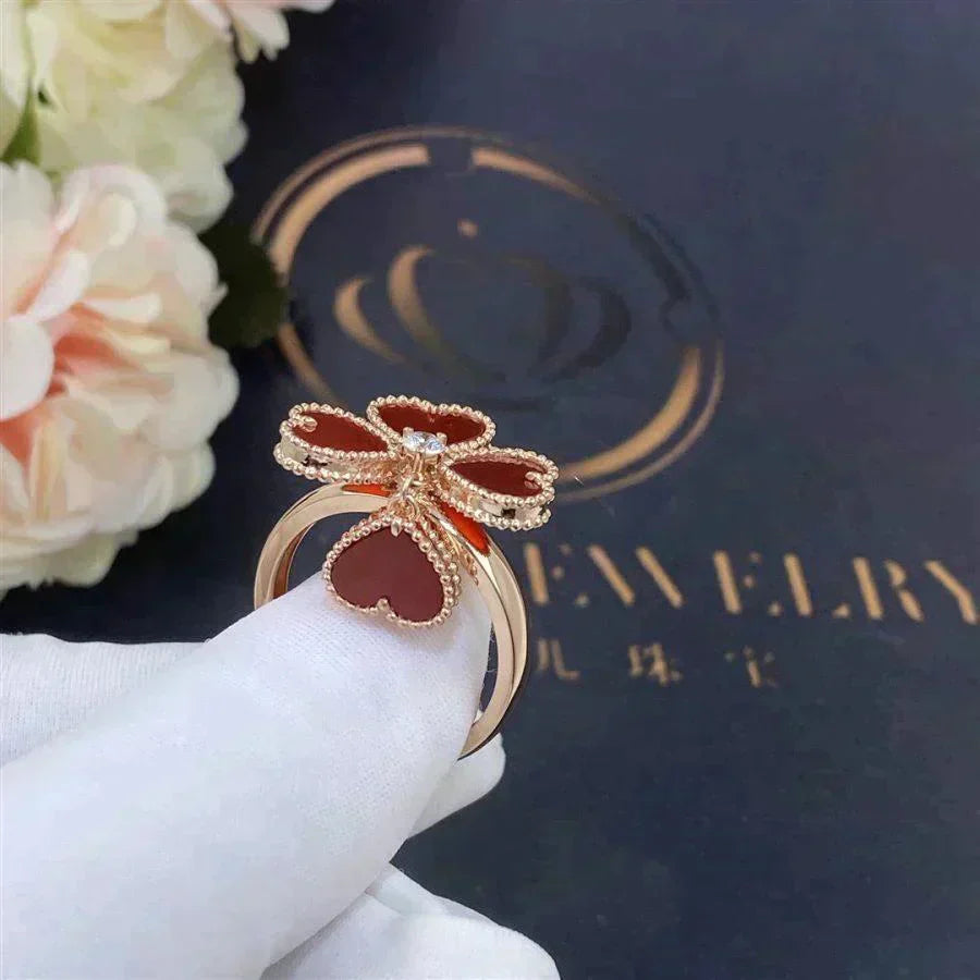 [Royal Jewelry]SWEET CLOVER CARNELIAN RING