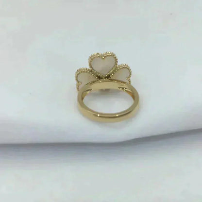 [Royal Jewelry]SWEET CLOVER WHITE MOP RING