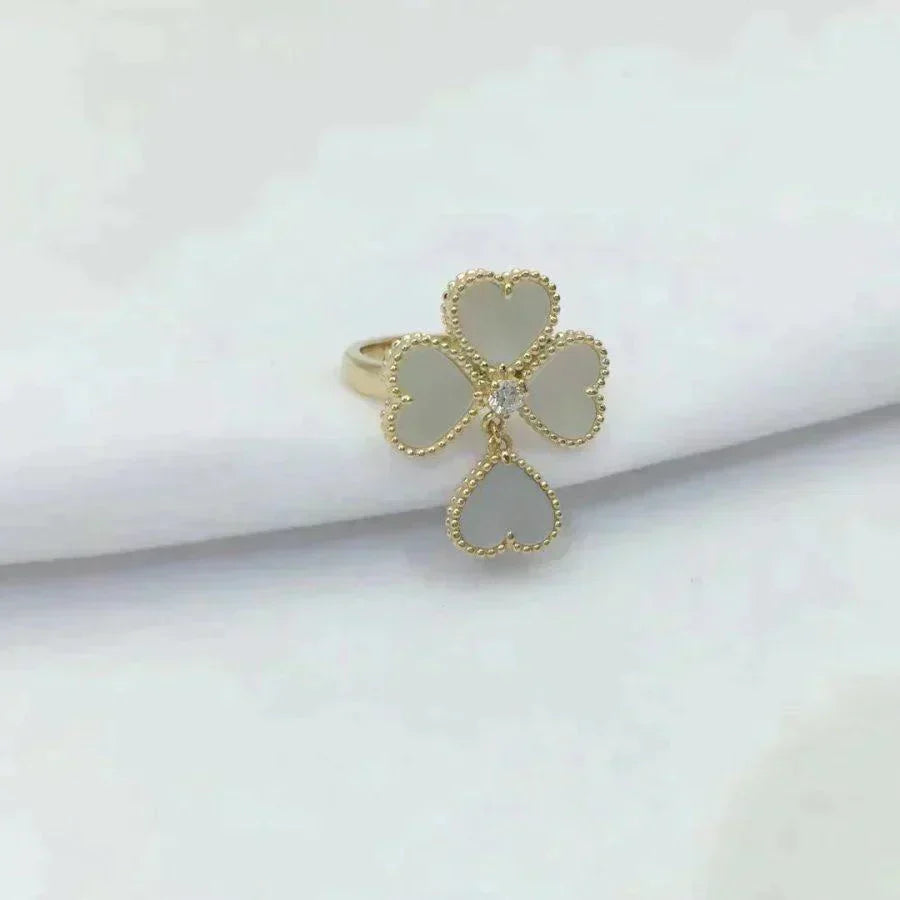 [Royal Jewelry]SWEET CLOVER WHITE MOP RING