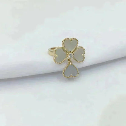 [Royal Jewelry]SWEET CLOVER WHITE MOP RING
