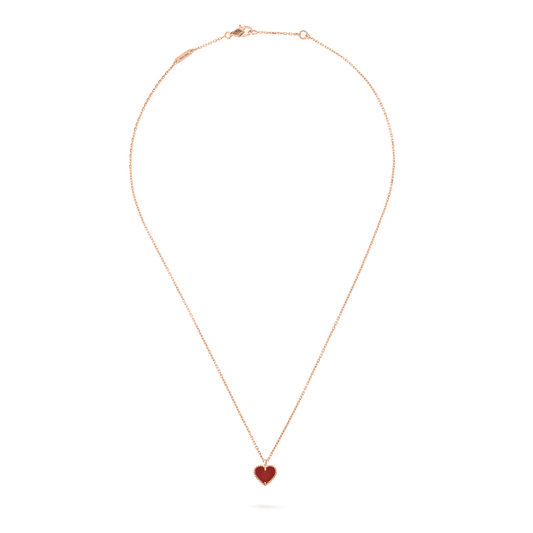 [Royal Jewelry]SWEET CLOVER CARNELIAN HEART NECKLACE