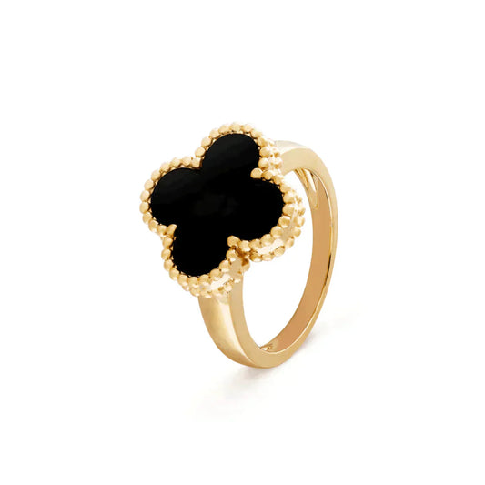 [Royal Jewelry]CLOVER ONYX RING