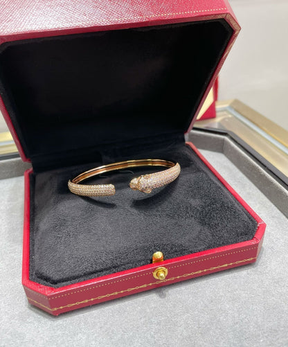 [ロイヤルジュエリー]パンテール フルダイヤモンド オープンブレスレット